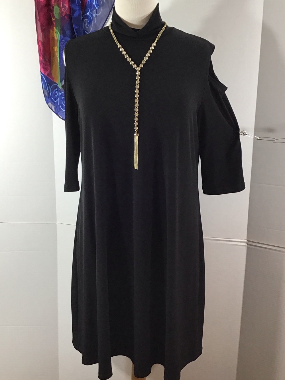 Clara Sun Woo Black mock neck swing dress M